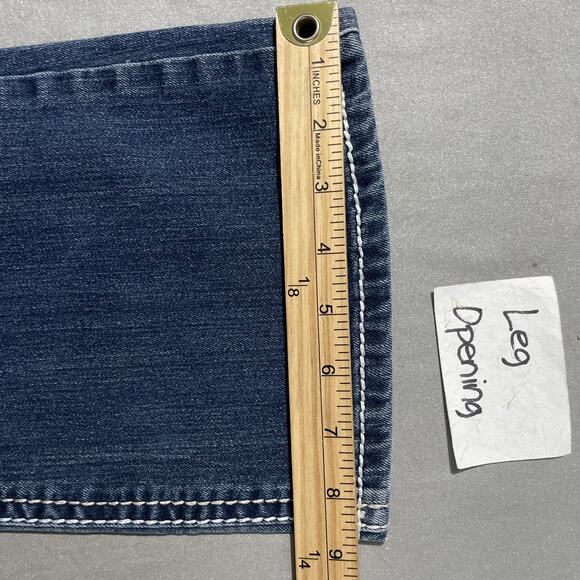 Y2K Vanity Sabrina Jeans Size 28 Low Rise Blue Denim Bootcut Embroidered Sequins - Picture 11 of 12